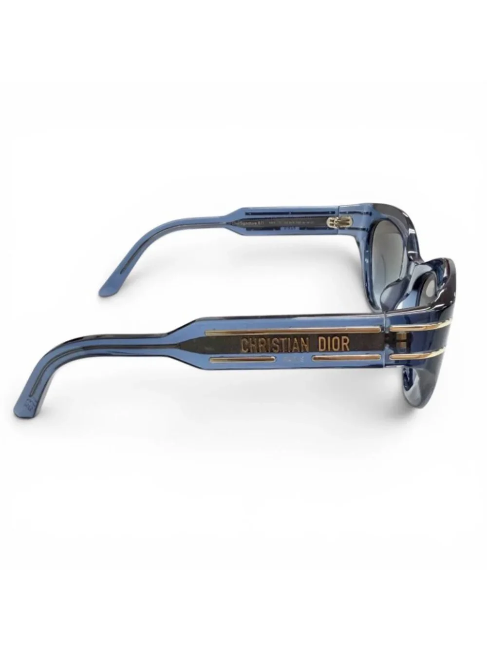 Dior Signature Logo Butterfly Sunglasses Clear Blue Eyewear